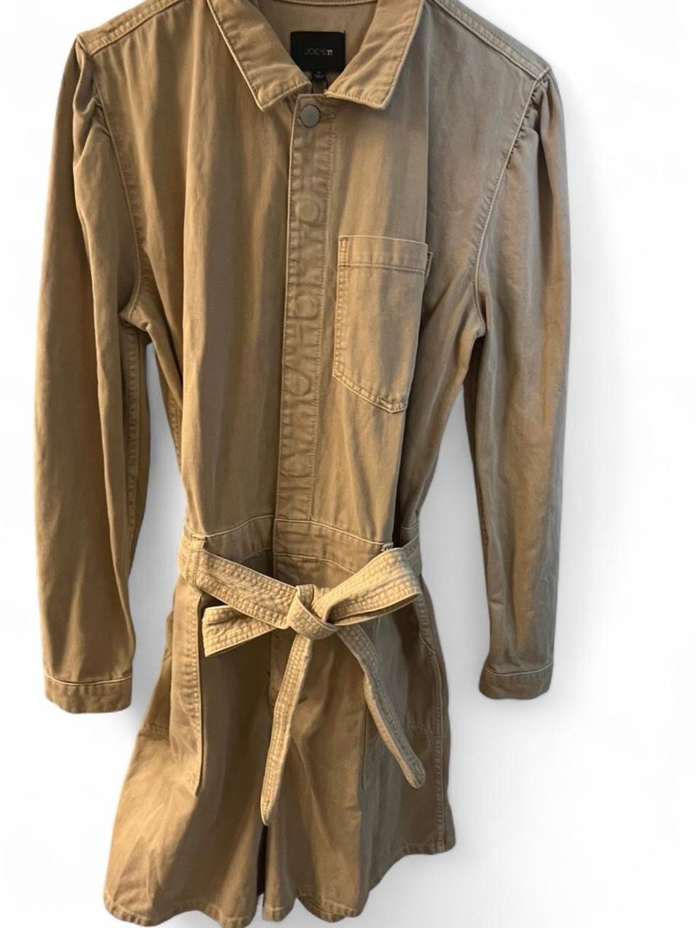 Utility Tie-Waist Romper in Khaki - Picture 2 of 6